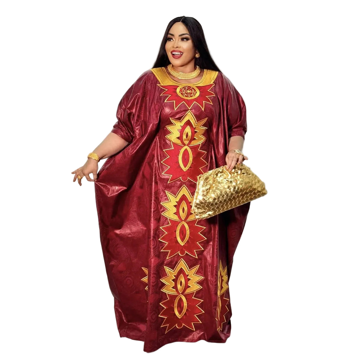 African Attire For Women Abaya Embroidery Plus Size Elegant Party Church Dress