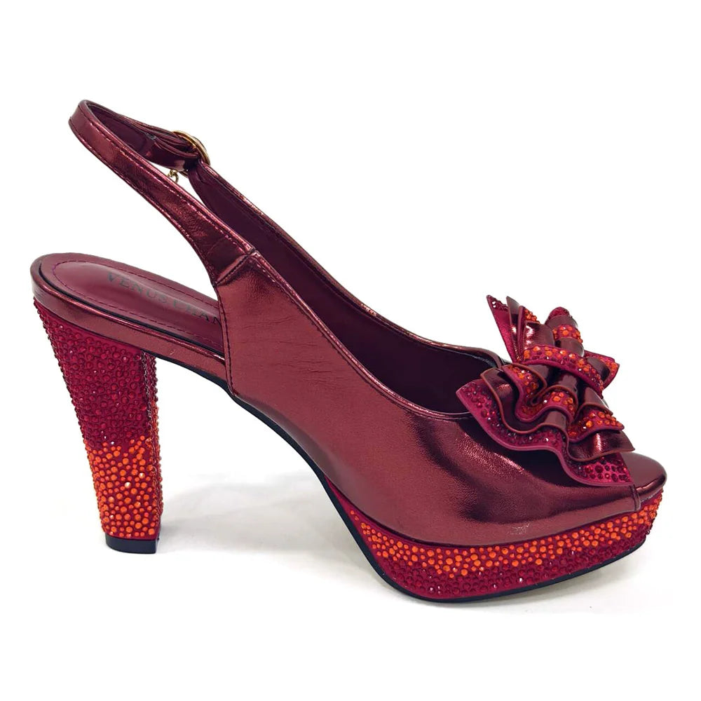 2024 Lastest Italian Design Fashion Style Ladies Shoes With Matching Bag Set 2024 Nigerian Shoes and Bag Set in Wine Color