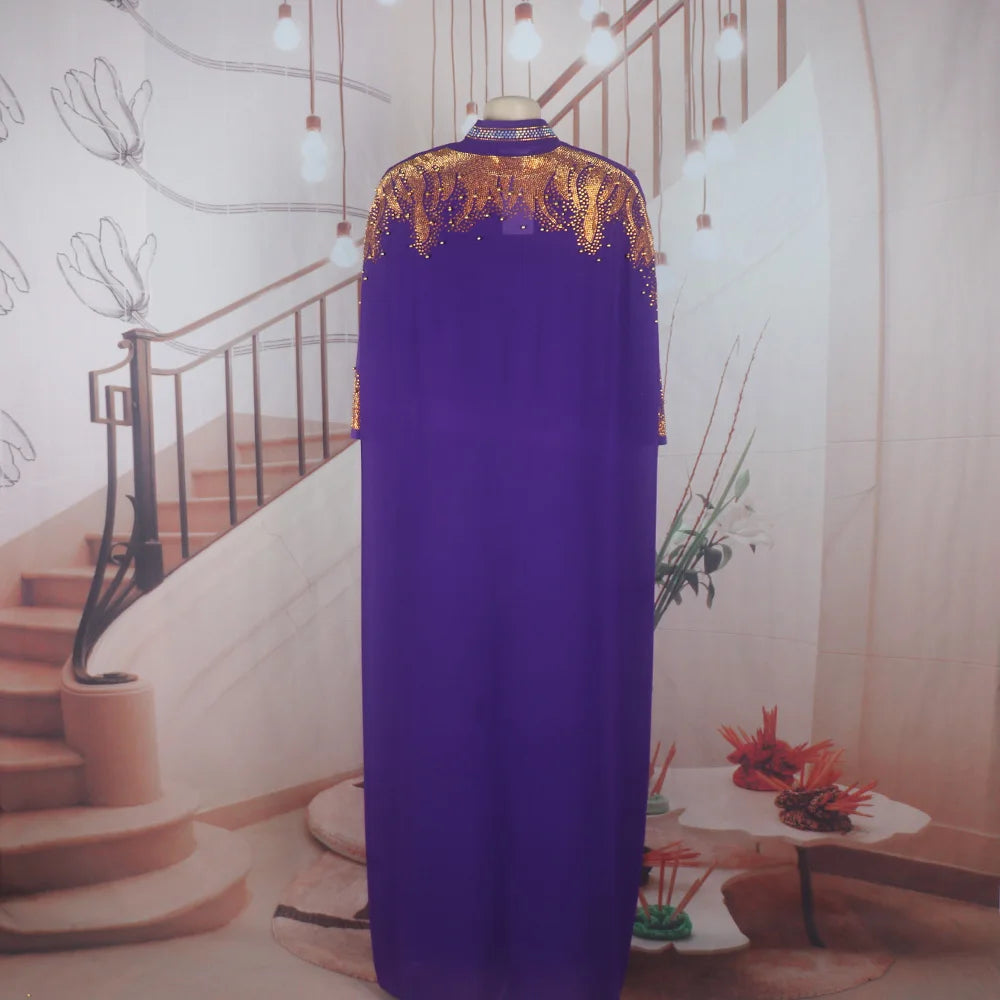 New Arrival african dress woman two-piece dress dress for church woman rhinestone luxury women's elegant dress
