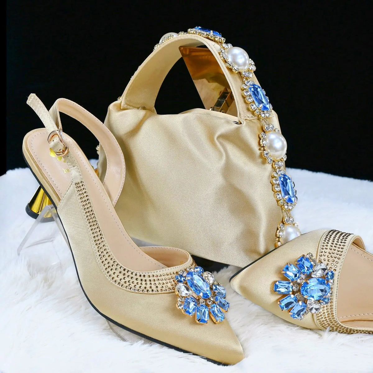 Doershow Lastest Italian Design Fashion Style Ladies Shoes with Matching Bag Set  Nigerian Shoes and Bag Set  HGB1-1