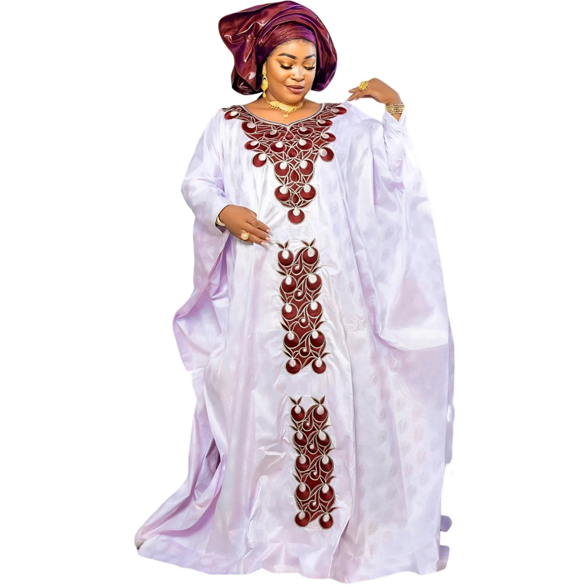 African Attire For Women Abaya Embroidery Plus Size Elegant Party Church Dress
