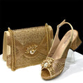 Elegant Women's Peep-Toe Heels and Matching Wine Color umps Set - Stylish Italian Shoes and Bags for Parties