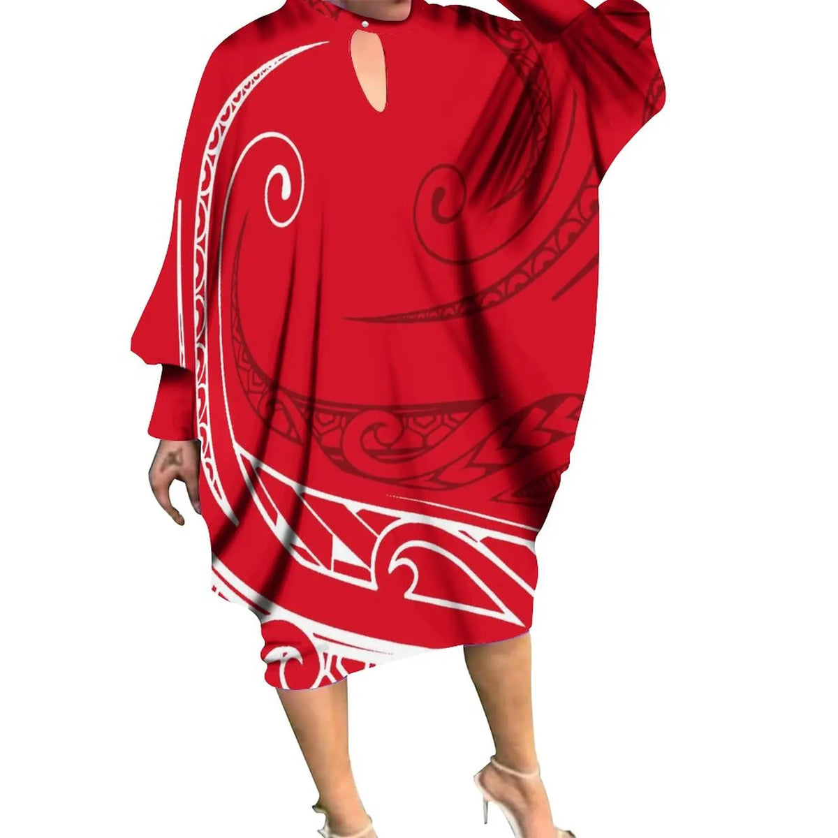 New Arrivals Polynesian Women Clothing Pacific Island Batwing Sleeve Casual Dresses Custom O Neck Samoan Dress