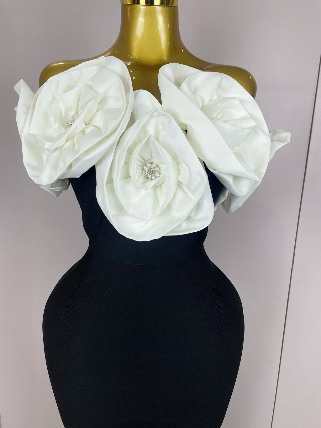 New Stereoscopic Red Flowers Sexy Off The Shoulder Ankle Lenght Bandage Dress Woman Birthday Party Vestido Wedding Party Outfit