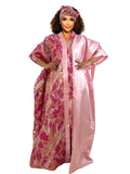 Luxury African Dashiki Gown for Women-Floral Embroidery Batwing Sleeve Loose Fit Maxi Dress
