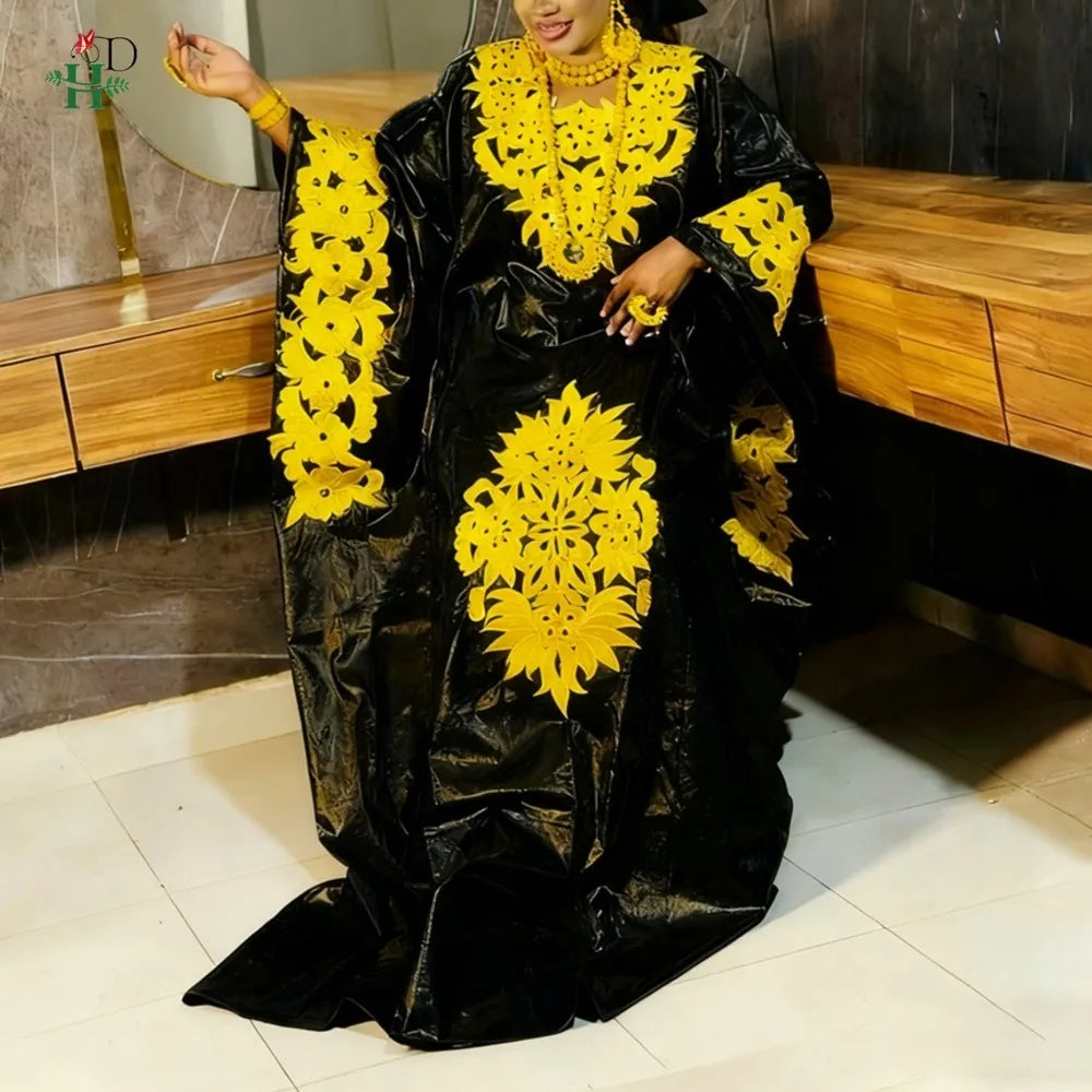2026 African dresses for woman Kaftan Dress Embroidery Bazin Riche Traditional outfit for wedding Party Church Gown Turkey Dress