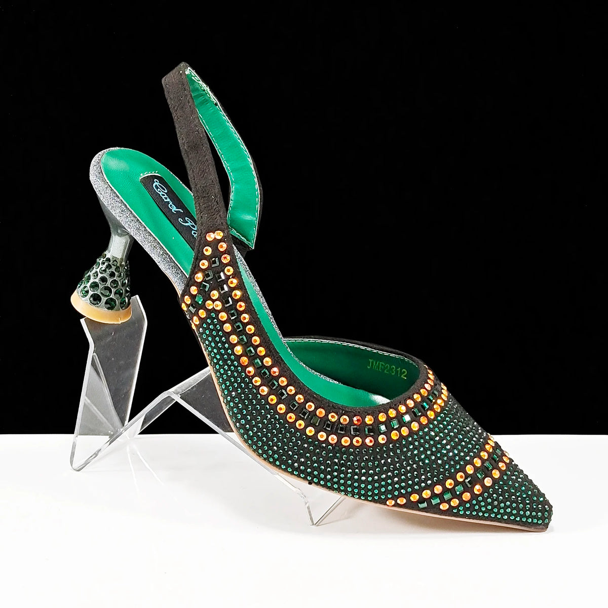 QSGFC New Italian Pumps and Bag To Party 2024 INS Style Pointed-Toe Rhinestone Elegant High Heels Champagne Wedge for Women