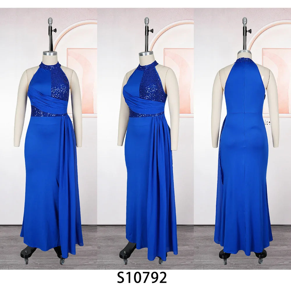 African Party Dresses for Women 2025 Elegant Turkey Muslim Maxi Dress Plus Size Fashion Dashiki Sequin Wedding Evening Gown