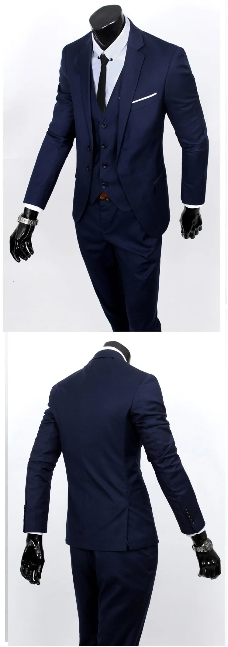 Groom Suit Men Three Piece Set British Style Slim Fit Wedding Suit Business Casual Summer