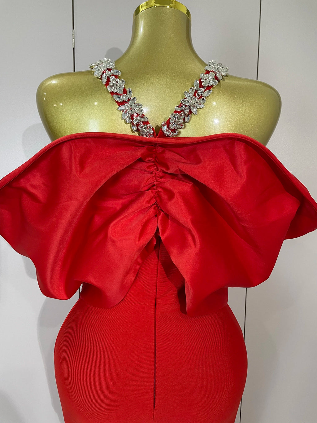 Luxury Rhinestone Chain Red Off Shoulder Vintage Butterfly Chic Bodycon Long Dress 2025 Elegant Evening Party Birtyday Clothing