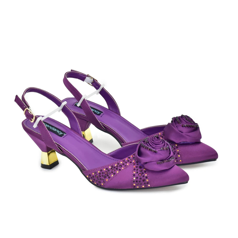 New Design Shoe and Bag Set for Party in Women Nigerian African Shoe and Bags Set for Wedding Luxury Elegant Women Party Pumps