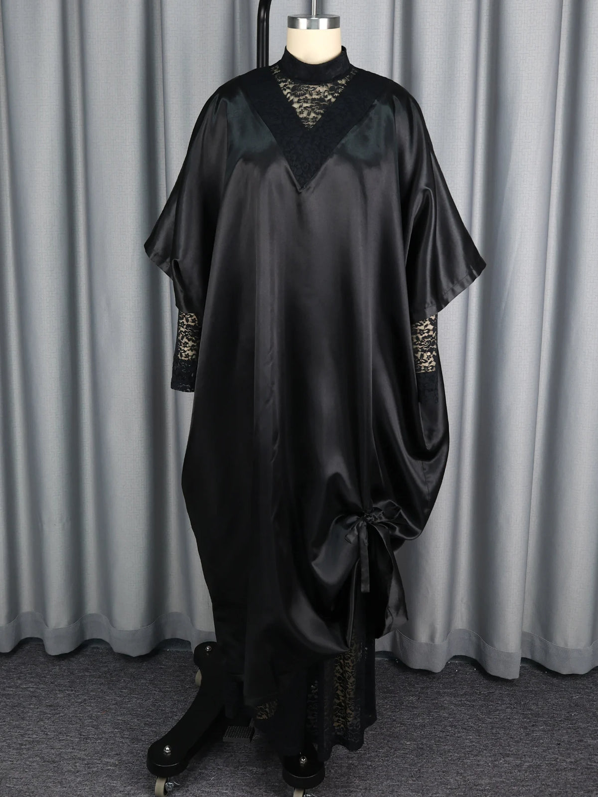 Elegant Shiny Bubu African Dresses for Women Two-Piece Set Lace inside Long Loose Dashiki Traditional Clothing Summer Party Wear