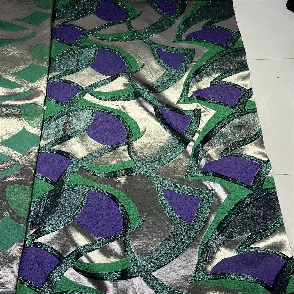 African Nigerian High-Quality Tulle Lace Fabric Jacquard Organza Embroidery Guipure 5 Yard for Party Prom Latest Design YXZ175