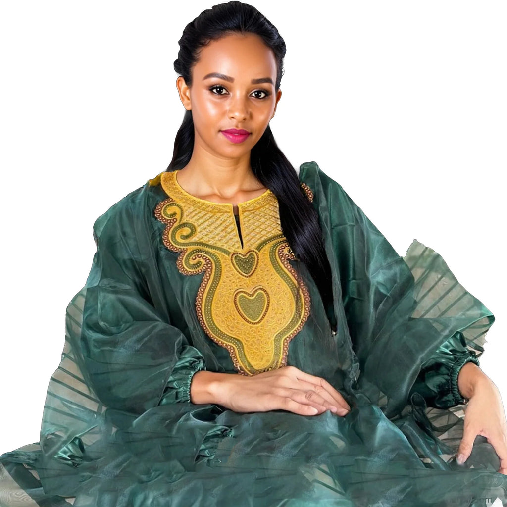 African Dresses For Women Luxury Boubou Material Rich Embroidery Design