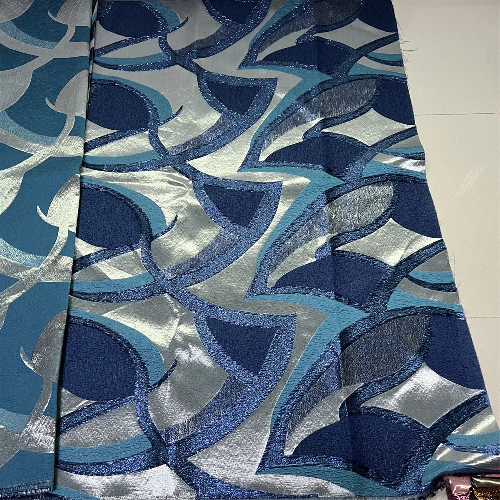 African Nigerian High-Quality Tulle Lace Fabric Jacquard Organza Embroidery Guipure 5 Yard for Party Prom Latest Design YXZ175