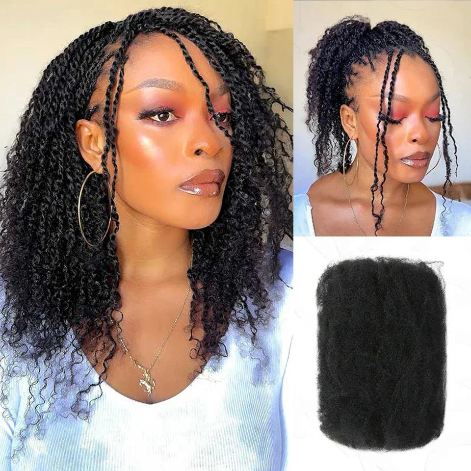 Best 100% Afro Kinky Bulk Hair Virgin Remy Human Hair  No Attachment for Braiding Mini Twist Dreadlock BraidsTop Quality