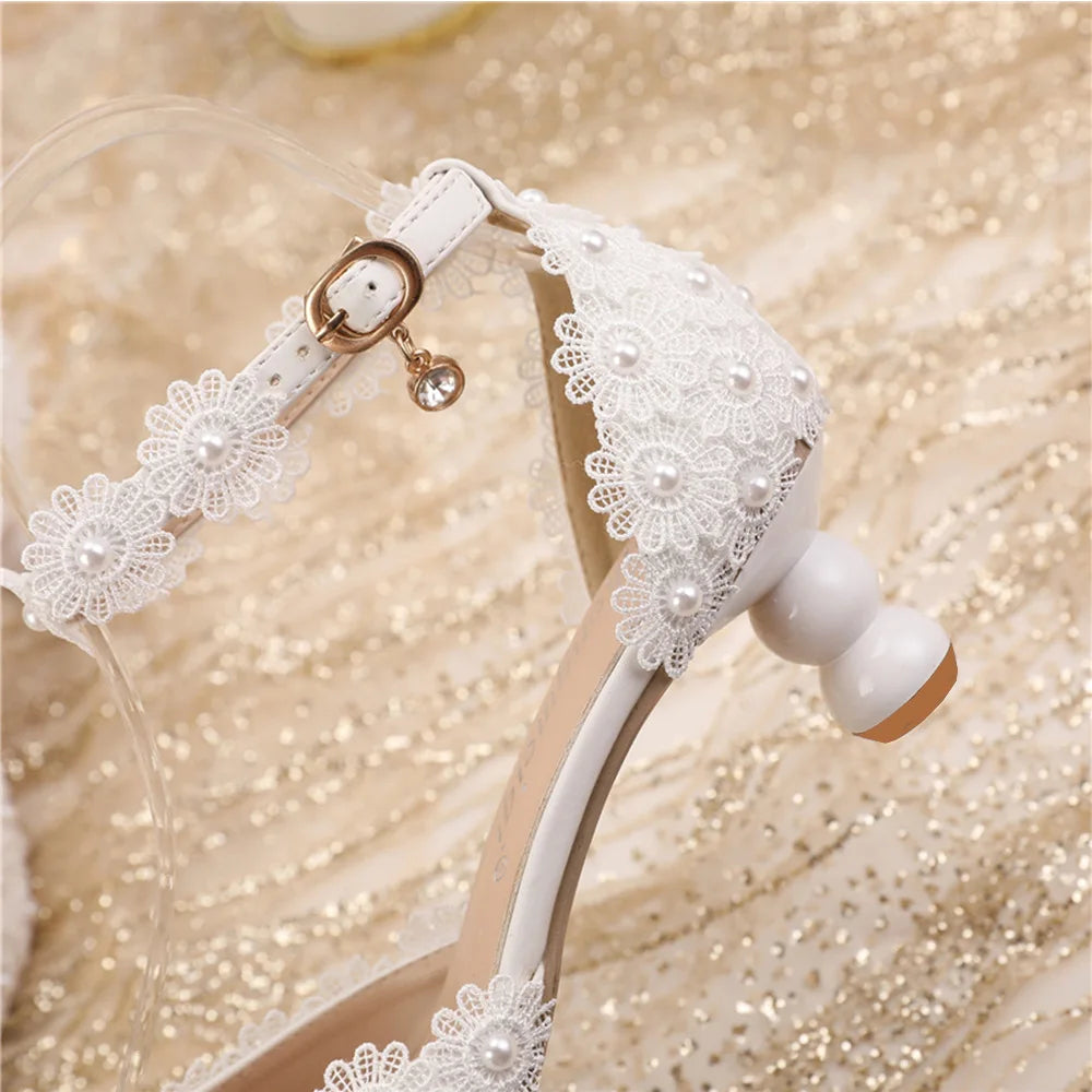 New 5cm Rhinestone shoes buckle round heel blue pointed Crystal Wedding sandals social dance Prom shoes Latin  shoes size 35-43
