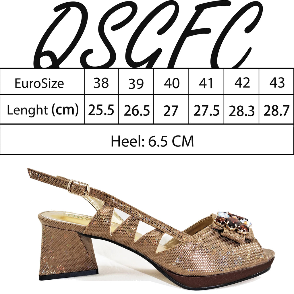 Queena Yan Newest Italian Design Special Synthetic Fabrics Women's Matching Shoe and Bag Set High Heel for Weddings and Parties