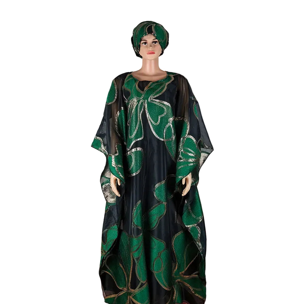 New design african dresses for woman Two-piece set church clothes for woman Attach the headscarf africa clothing