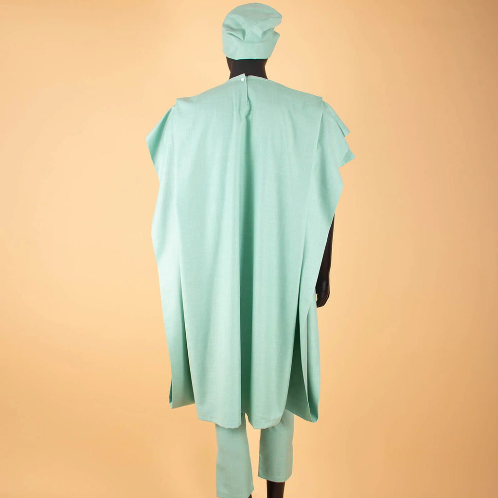 African Men`s Clothing Embroidery Agbada Shirts Pants and Hats 4 Piece Set Traditional Garments for Wedding Evening A2216066