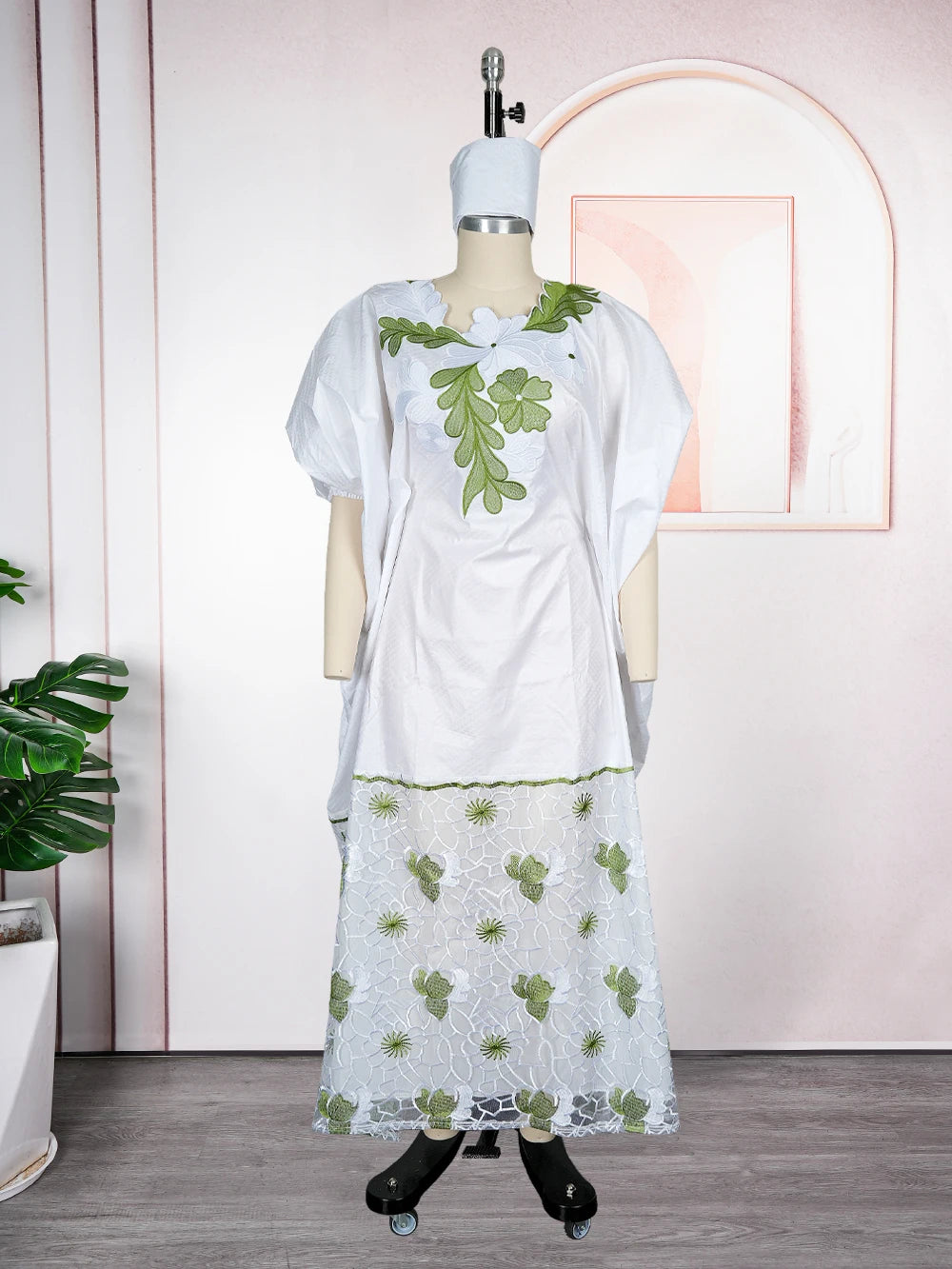 African Dresses for Women Dashiki Traditional Embroidery Bazin Gown Ankara White Robes Nigeria Wedding Evening Party Dress