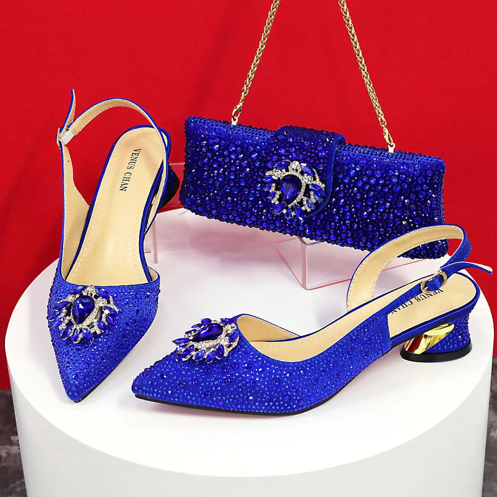 2024 Ladies High Quality Women's Pumps And Bag Italian Fashion Design Silver Mixed Color Bag For Nigeria Wedding Party