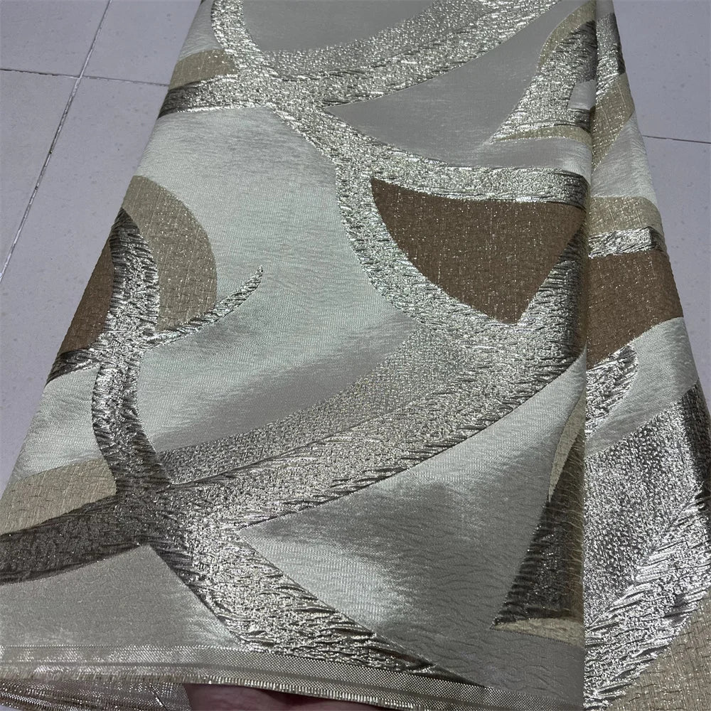 African Nigerian High-Quality Tulle Lace Fabric Jacquard Organza Embroidery Guipure 5 Yard for Party Prom Latest Design YXZ175