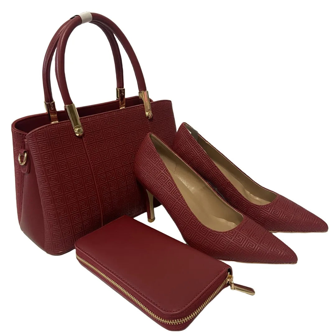 New Hottest High Heels Shoes Popular Pointed Ladies Shoes And Match Bags African Wedding Party Shoes With Bag For Daily Use