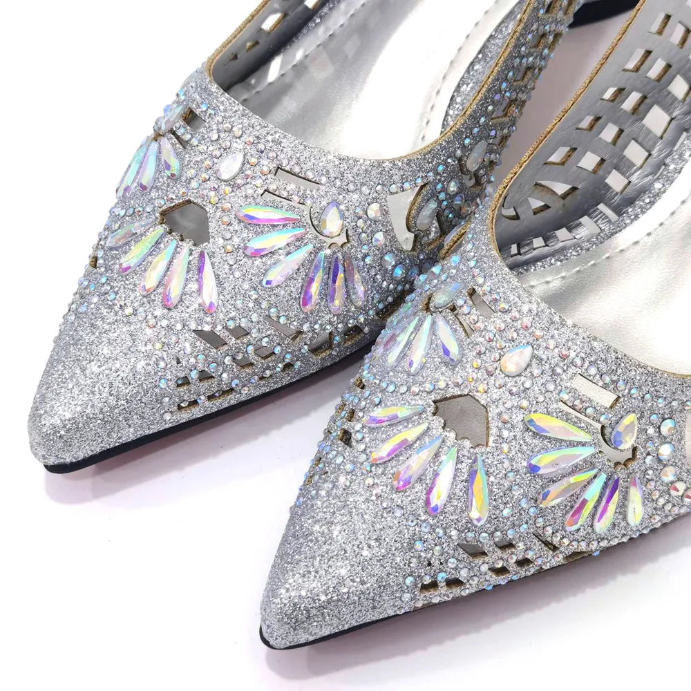 2024 Black Color Newest INS Style Elegant Party High Heels Nigeria Popular Design African Ladies Shoes And Bag Set