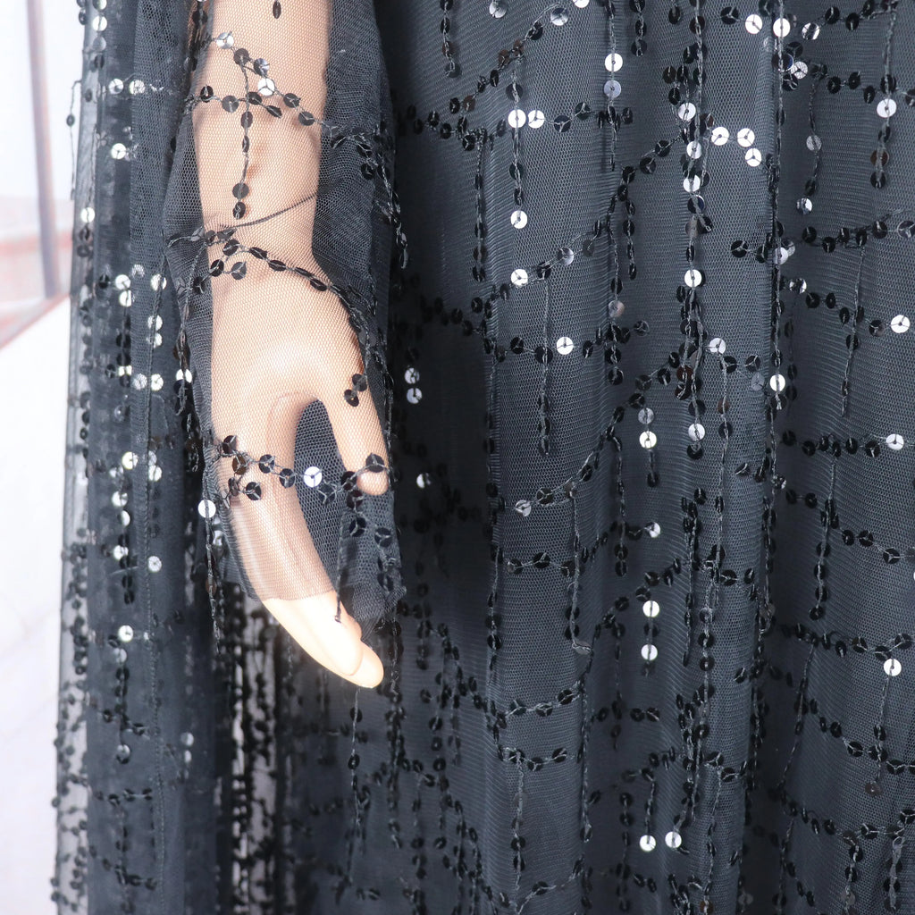 New Design Elegant African Dresses two-piece dress Luxury African Dress Mesh sequins Dresses African Women