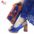 2024 Appliques Specials Italian Design Nigerian Women Shoes Matching Bag Set in Green Color INS Hot Sale Sandals