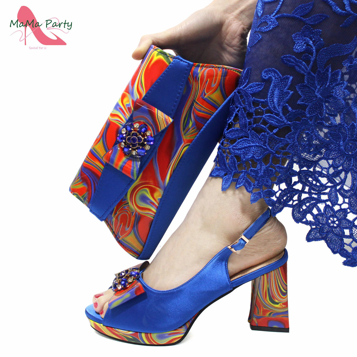 2024 Appliques Specials Italian Design Nigerian Women Shoes Matching Bag Set in Green Color INS Hot Sale Sandals