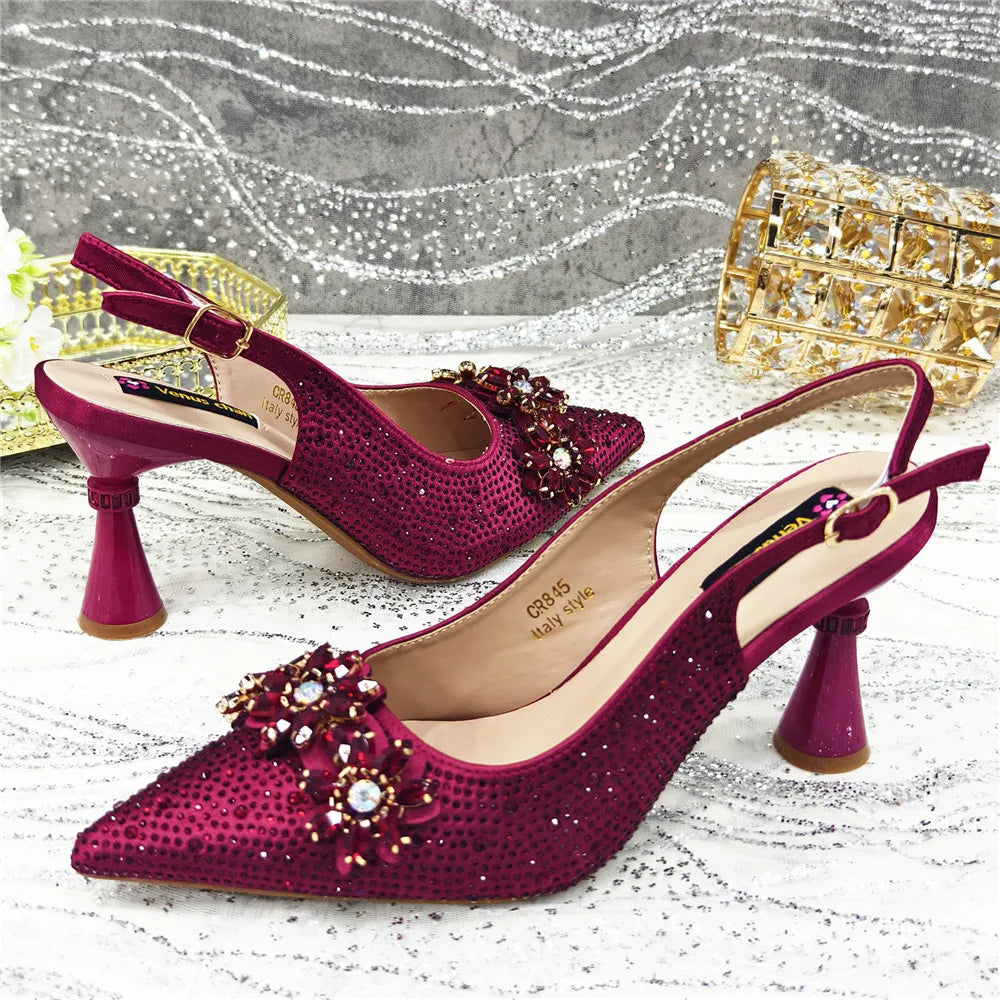 Latest Design Shoes for Women 2025 Designer Luxury Wedding Shoes Bride Party Pumps Decorated with Rhinestone Ladies Sandals