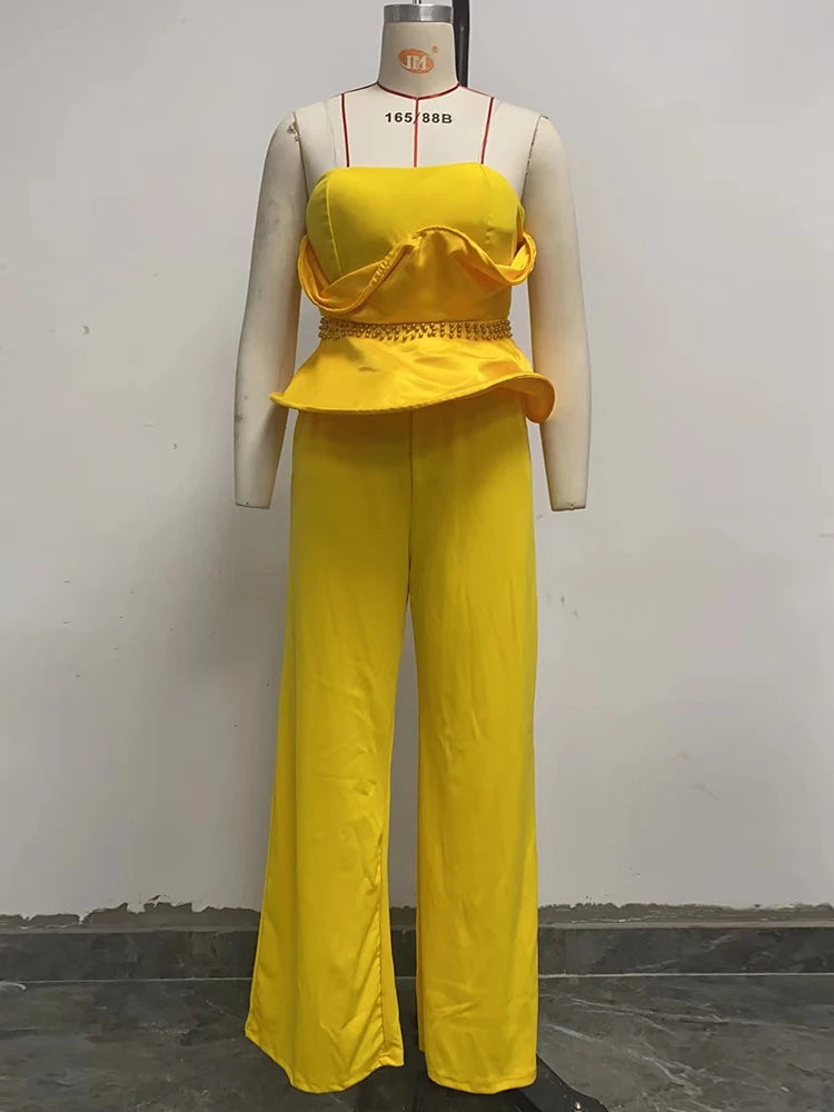 Sexy Office Wears for Ladies Summer Women Jumpsuit Long Elegant Solid Sleeveless Jumpsuit Strapless Wholesale Dropshipping