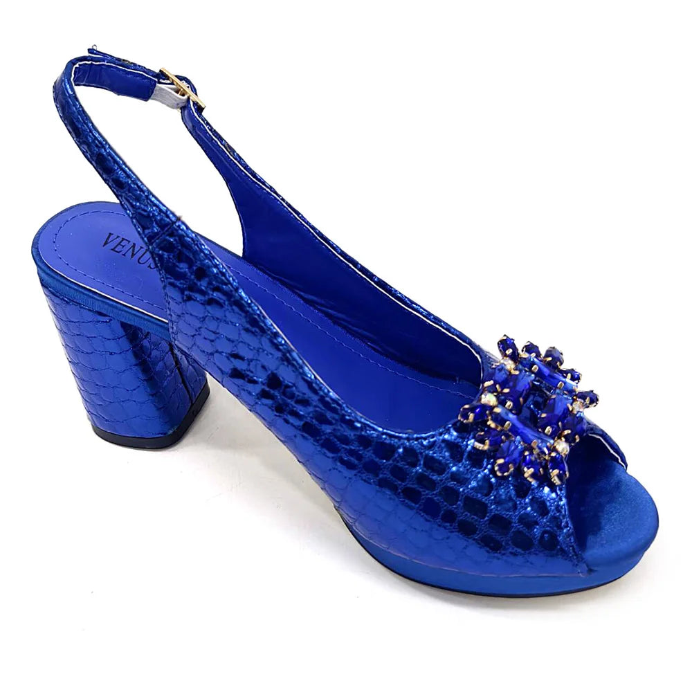New Arrival Purple Colour Shoe and Bag Set Luxury Designer Shoes Women Matching Wedding Shoes and Bags Decorated With Rhinestone