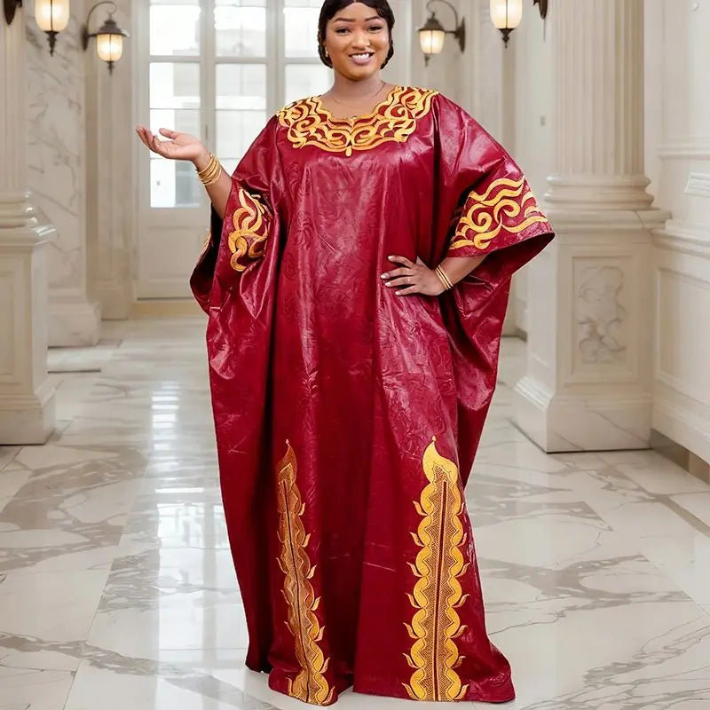 African Dresses for Women Dashiki Traditional Bazin Gown Ankara Embroidery Boubou Robe Nigeria Wedding Evening Party Dress 2026