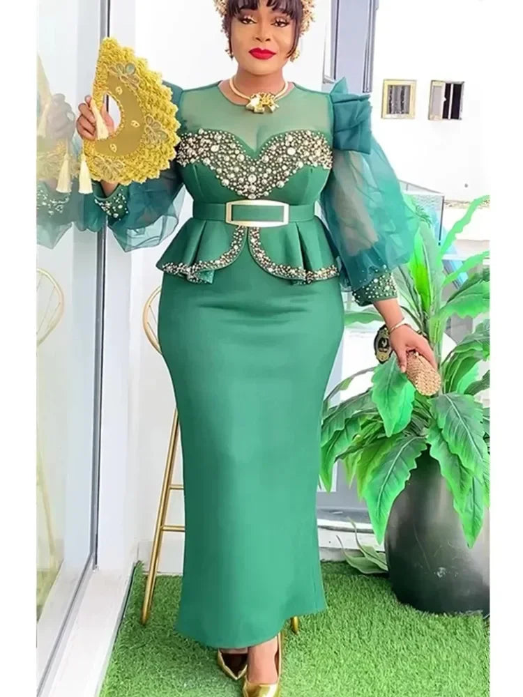 Elegant African Dresses for Women 2025 New Africa Clothing Plus Size Turkey Wedding Party Long Dress Dashiki Ankara Outfits Robe
