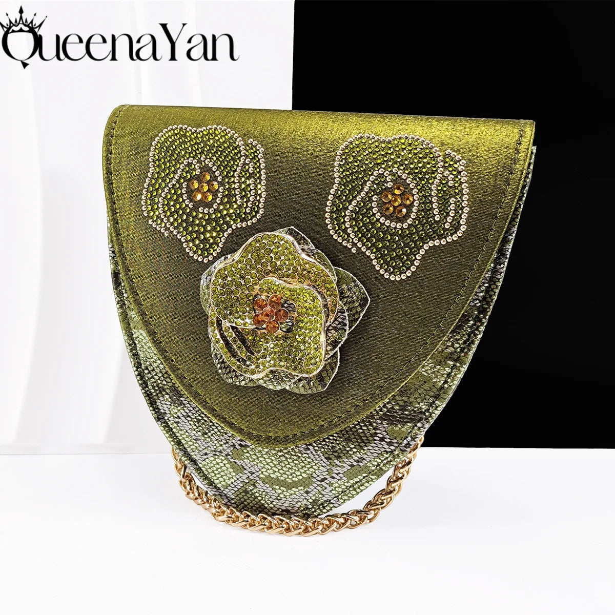 Queena Yan 2025 Elegant Lilac Color Women's Heels Handbag Set Rhinestone Embellished Designer Shoes for Weddings Special Events