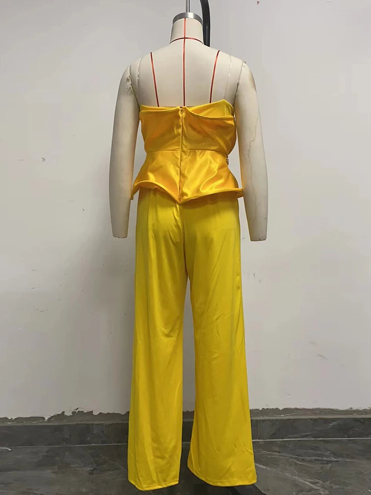Sexy Office Wears for Ladies Summer Women Jumpsuit Long Elegant Solid Sleeveless Jumpsuit Strapless Wholesale Dropshipping
