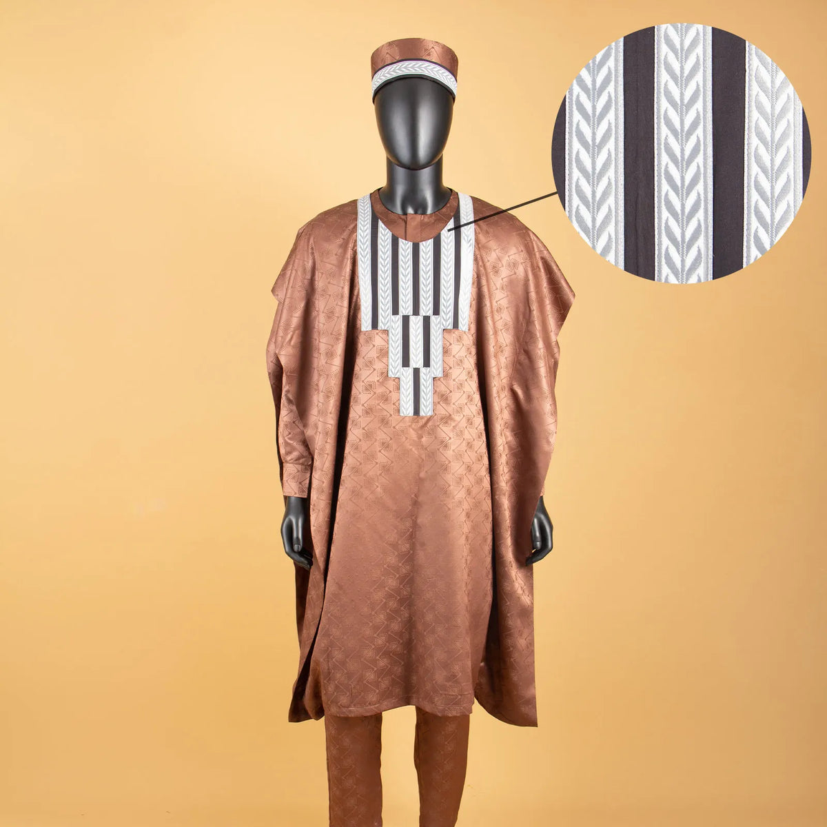 African Matching Outfit for Family Bazin Riche Muslim Sets Dashiki Father and Son Attire Agbada Robe Shirt and Pants Hat Y23F001