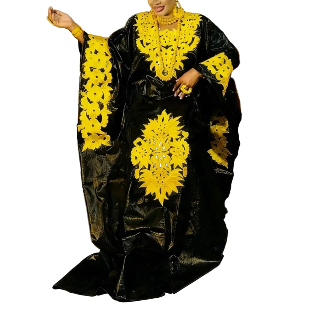 African dresses for woman Kaftan Dress Embroidery Bazin Riche Wedding Party Djellaba Plus Size Church Gown Turkey Dress