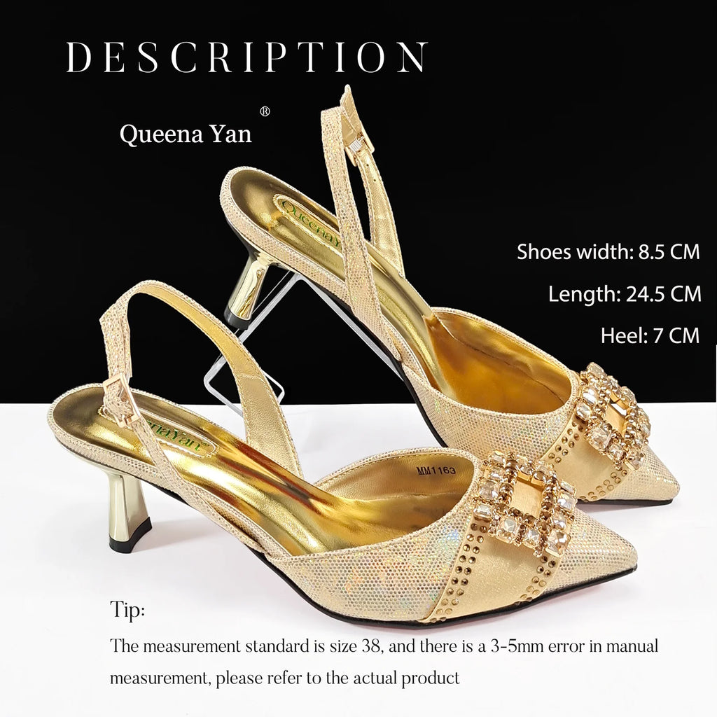 Italian Design Fashion Evening Shoes with Pointed Toe And Matching Clutch Bag Elegant Women's Footwear for Special Occasions