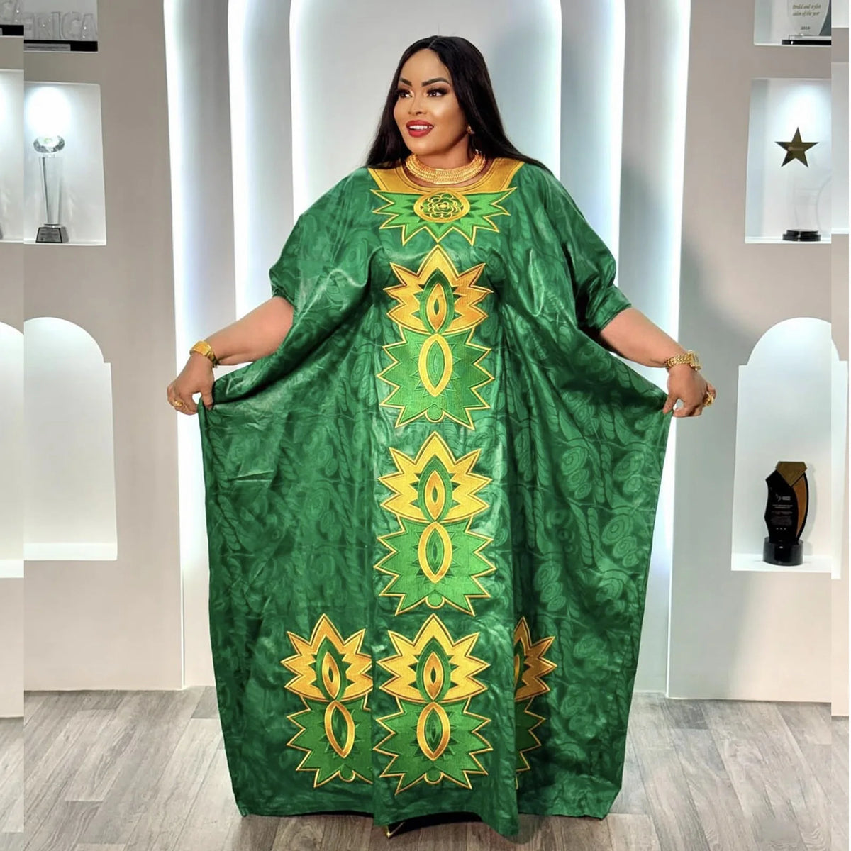 African Attire For Women Abaya Embroidery Plus Size Elegant Party Church Dress