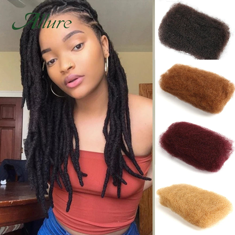 Afro Kinky Bulk QVR Human Hair For Mini Twist Braiding Loc Extensions & Crochet afro Kinky Curly bulk Hair For Dreadlocks 50g