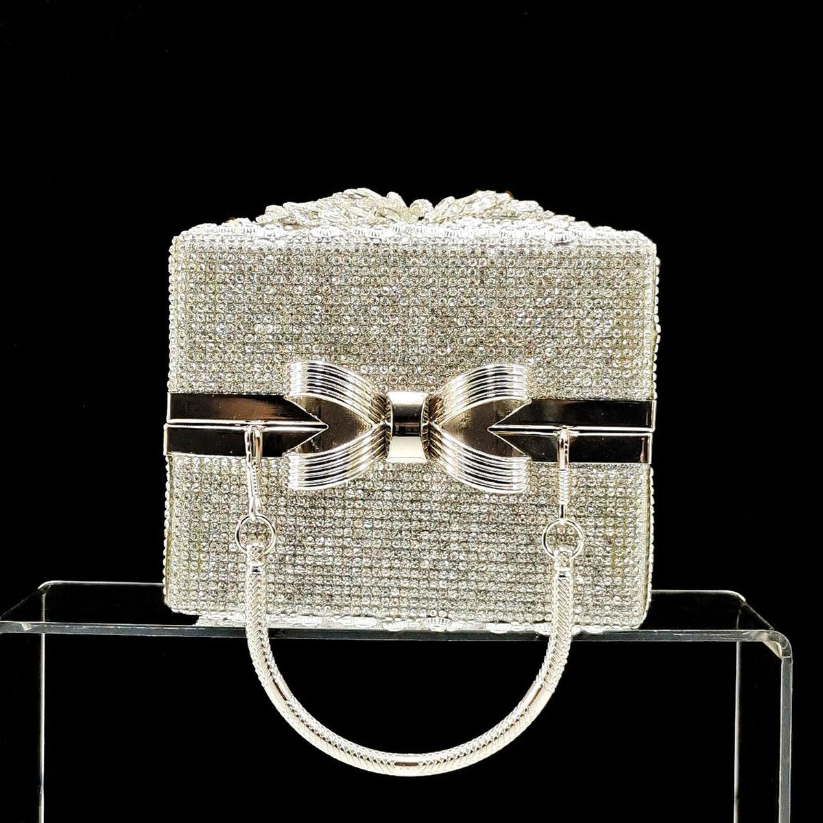 Queena Yan Nigerian Festive Elegance: Italian Design Full Rhinestone Dazzling Heels and Chic Gift-Box Clutch for Party Occasions