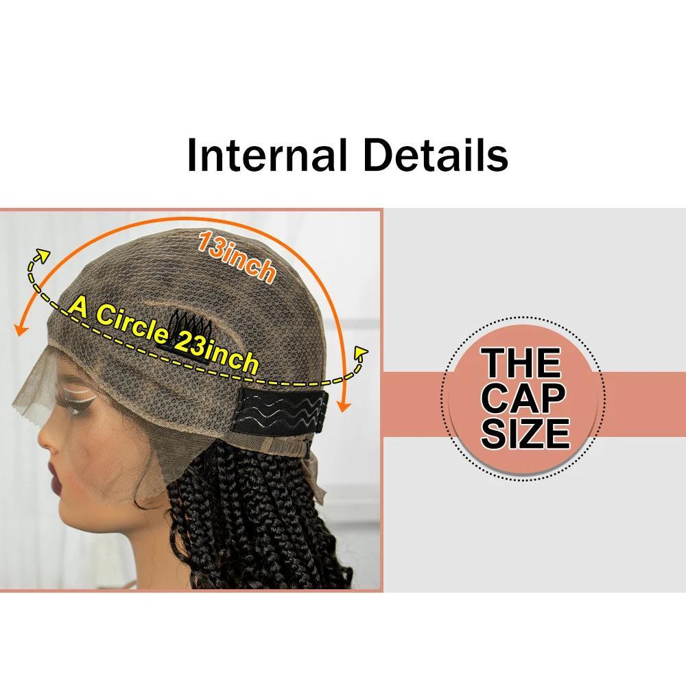 Knotless Box Braided Wigs with Curly Ends Synthetic Full Lace Braided   Lace Wigs Short Boho Braided Bob Wigs for Black Women