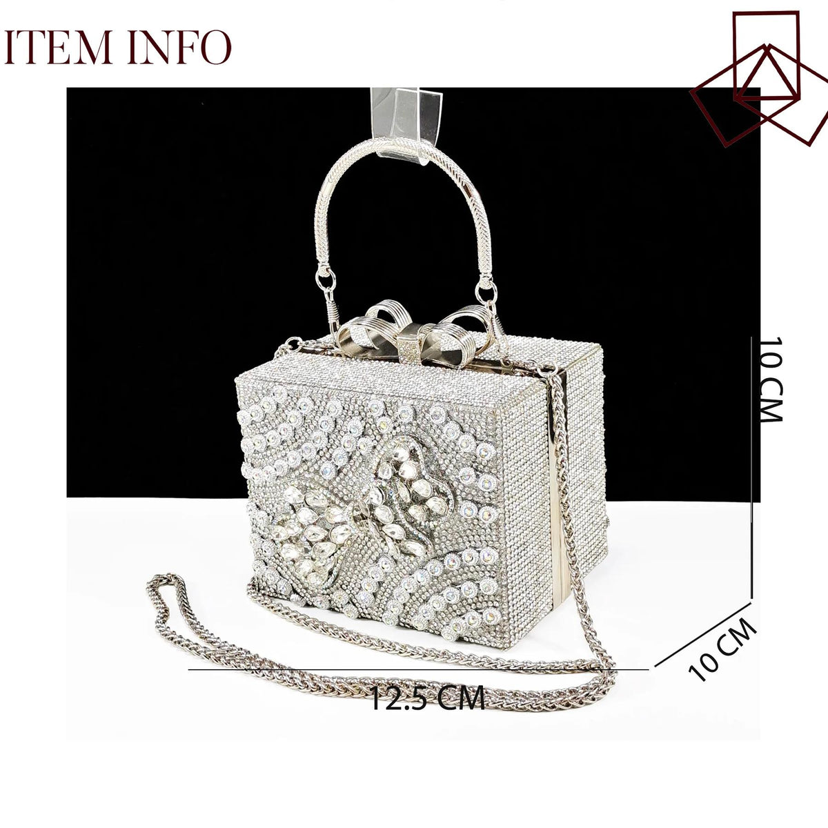Queena Yan Nigerian Festive Elegance: Italian Design Full Rhinestone Dazzling Heels and Chic Gift-Box Clutch for Party Occasions