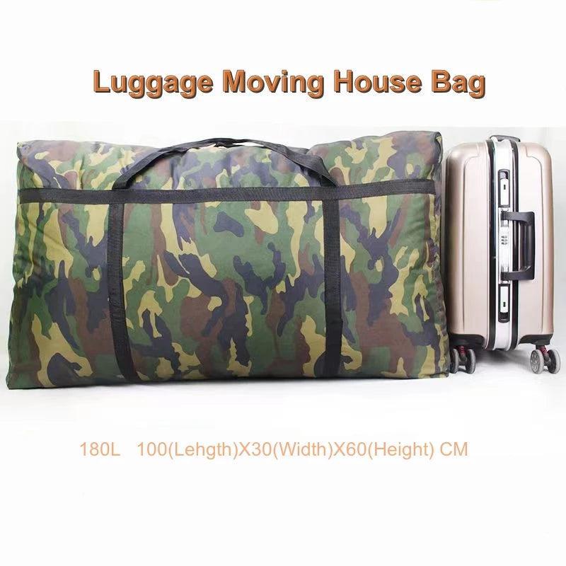 Camouflage Luggage Moving House Big Bag Thick Waterproof Oxford Cloth Moving Artifact Large Woven Storage Men's Travel Bag 180L
