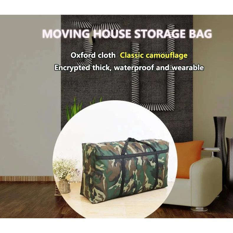 Camouflage Luggage Moving House Big Bag Thick Waterproof Oxford Cloth Moving Artifact Large Woven Storage Men's Travel Bag 180L