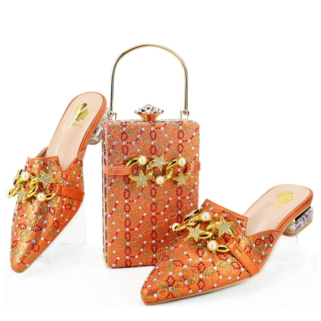 doershow Lastest Italian Design Fashion Style Ladies Shoes with Matching Bag Set 2024 Nigerian Shoes and Bag Set HAE1-5